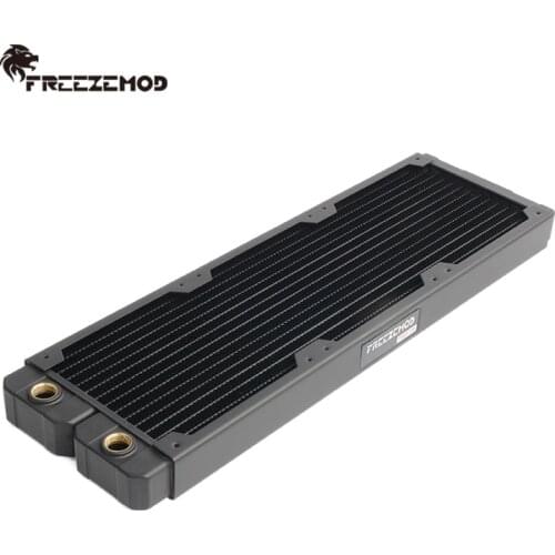 FREEZEMOD Computer Water Cooling Copper Radiator 14 Flat Tube Single Layer Copper Fin For 12cm Fan For CPU Heat Sink ,TSRP-TW360