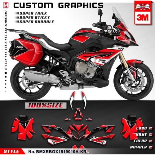 KUNGFU GRAPHICS Motorbike Decals Kit Side Case Stickers Red for S1000XR 2015 2016 2017 2018 2019 (Style no. BMXRBOX1519010A-KR)