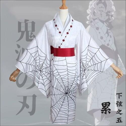 Anime Demon Slayer Kimetsu no Yaiba Spider Hill Rui Mother Sister Cosplay Costume Battle Suit Kimono Uniform Halloween Outfit Fo