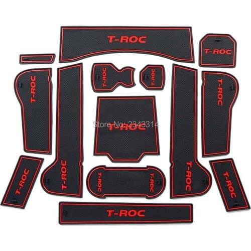 For Volkswagen/Vw T-ROC T ROC A11 2017 2018 2019 Gate Slot Pad Non-slip Cup Mat Anti Slip Door Groove Mats Car Styling Accessory