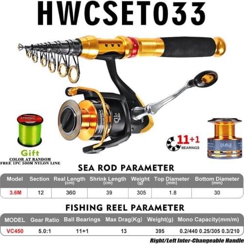 HOT! Fishing Rod With 12BB Fishing Reel and Fish Line Kit Telescopic Carbon Carp Travel Rock Spinning Fishing Rod Reel Combo Set