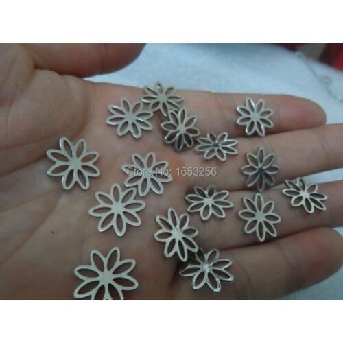 Lot of 10pcs 15mm wide High Polished Hollow out flowers Charms pendant stainless steel DIY Jewelry