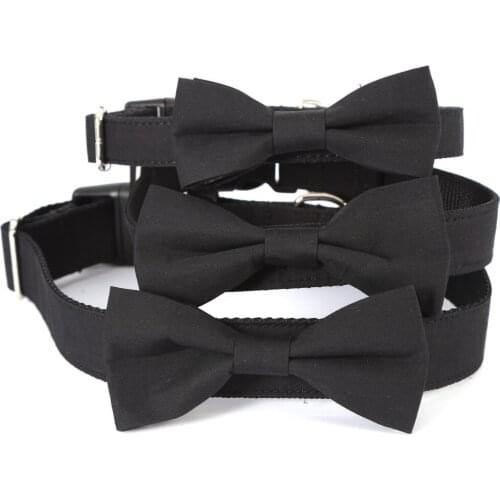 Pet Dog Cat Accessories Cotton Fashion Black Suit Styles Bow Tie Adjustable Collar For Kitty Small Dogs Puppy Pets Supplies