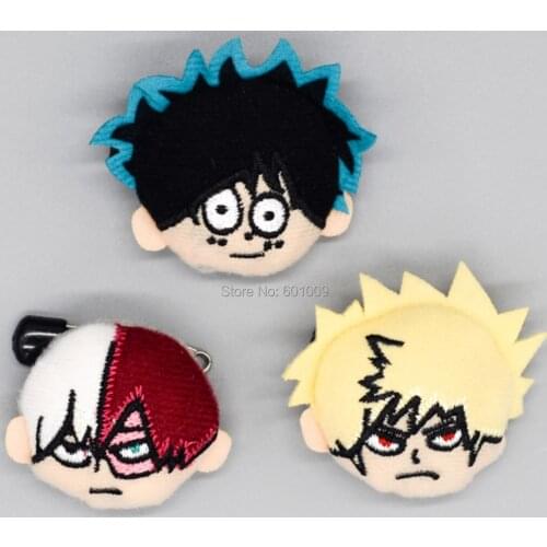 My Hero Academia Bakugou Katsuki Todoroki Shoto Midoriya Izuku 4CM Plush Brooch Badge Bag Pins Doll Toy PCXB
