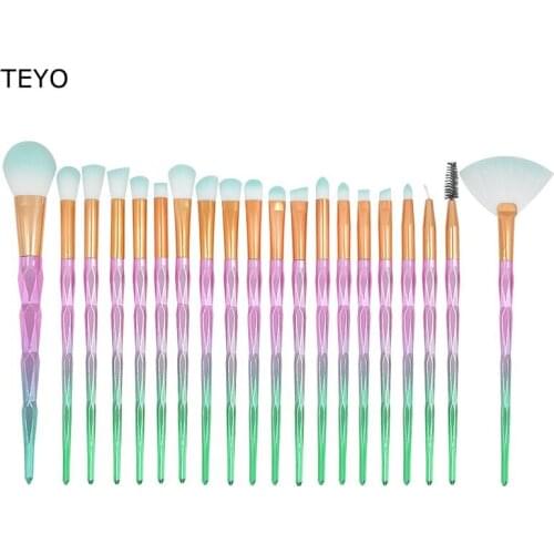 TEYO 20pcs Makeup Brushes Sets Eye Shadow Make Up Brush Set Blending Eyeliner Brow Small Fan Cosmetic Tool