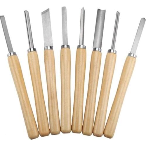 HOT 8-Piece Wood Turning Chisel Set, Wood Turning Chisel Set, Tools for Parting Wood Grooves, Carving Chisel