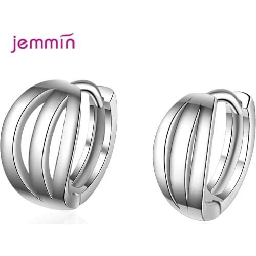 New Fashion Trend Korean Hoop Earrings Genuine 925 Sterling Silver Earrings For Women Wedding Anniversary Engagement Hot Sale