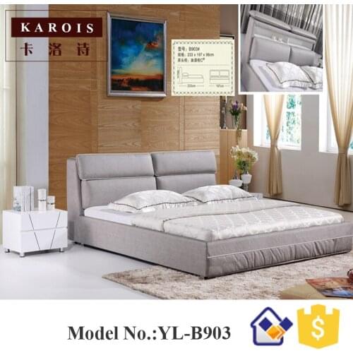 New modern fabric bed solid wood frame bed,Wooden Furniture Beds