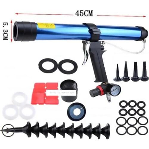 New Hot 600ML Soft Pneumatic Caulking Gun Glass Glue Air Rubber Guns Tool Caulking Gun Glass Glue Gun With Control Valve 6.8 Bar