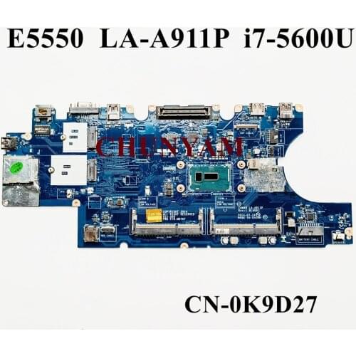 NEW ZAM80 LA-A911P For DELL Latitude 5550 E5550 Laptop Notebook Motherboard w/ i7-5600U CN-0K9D27 K9D27 Mainboard 100% tested