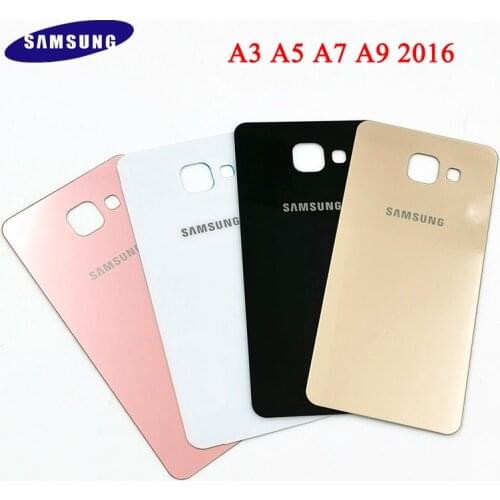 New Back Battery Rear Glass Cover For Samsung Galaxy A3 A5 A7 A9 2016 A310 A510 A710 A910 Battery Case Housing Adhesive Sticker