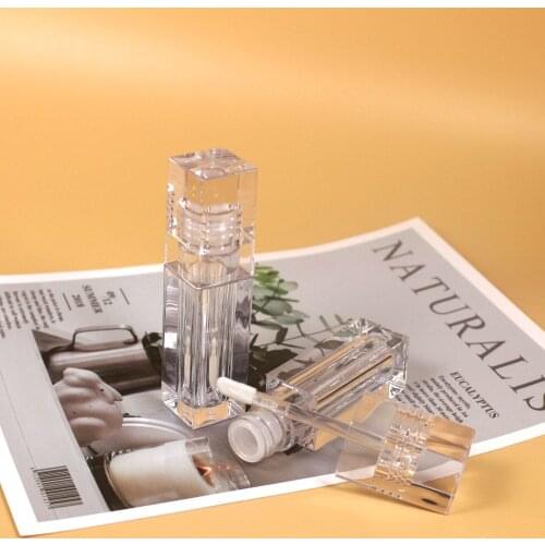 5ml Square PETG Plastic Transparent Lipgloss Empty Tube Cosmetic Lip Gloss Packaging Container