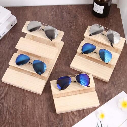 Mordoa Retro Wood Sunglasses Display Rack Eyeglasses Stand Holder for Stores Glasses Show and Storage