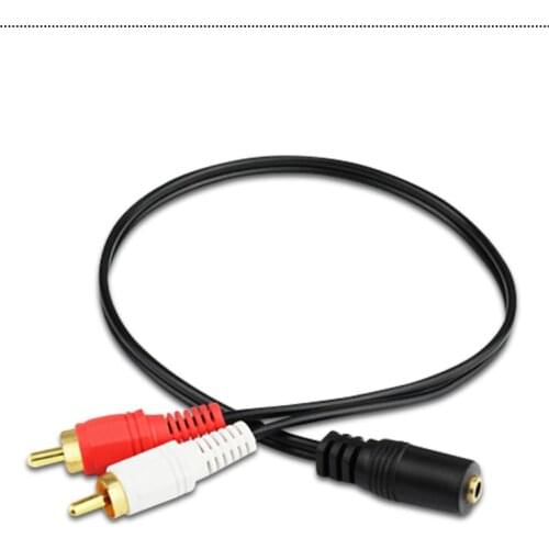 Gold plated 3.5mm Stereo Audio Female Mini Jack to 2 RCA Male Socket to Headphone 3.5 Y Adapter copper wire Cable Universal