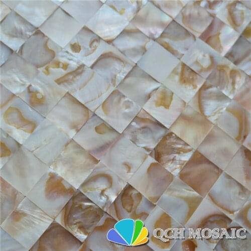 Freshwater shell seamless mother of pearl mosaic tile for backsplash and bathroom 11 square feet/lot square pattern wall tile
