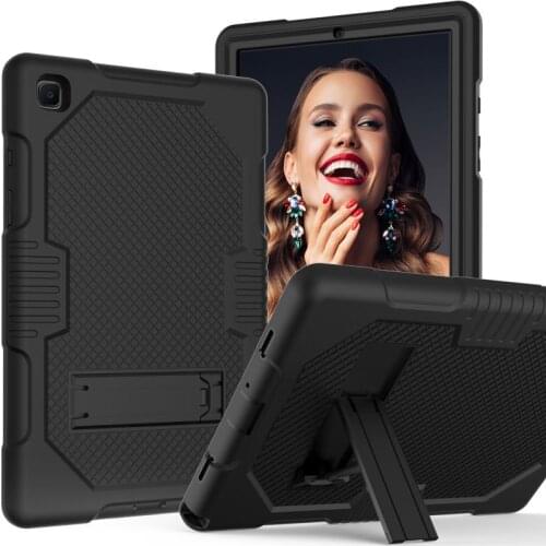 Samsung Galaxy Tab A7 10.4 Inch 2020 SM-T505 T500 T507 Multiple Protection Heavy Armor Case with Bracket Hit Color Tablet Cover