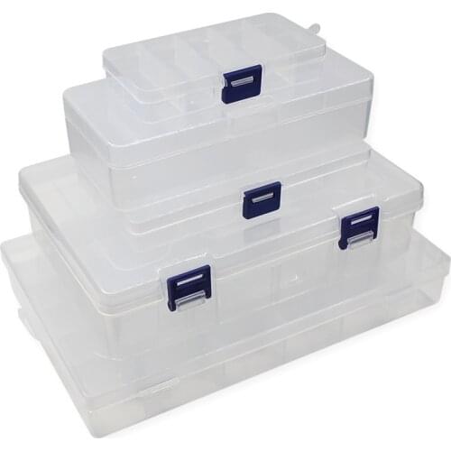 10 Grid can be remov transparent plastic small box kit storage box jewelry jewelry box electronic components parts finishing box
