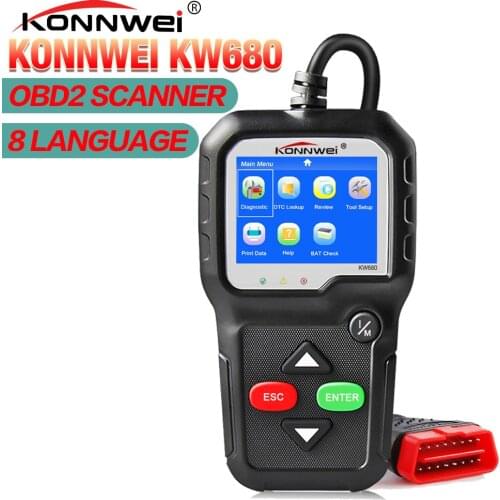 KONNWEI KW680 Scanner Auto Car obd2 Diagnostic Tool Scanner Full Function OBD OBD2 Fault Code Reader OBDII Automotive Scanner