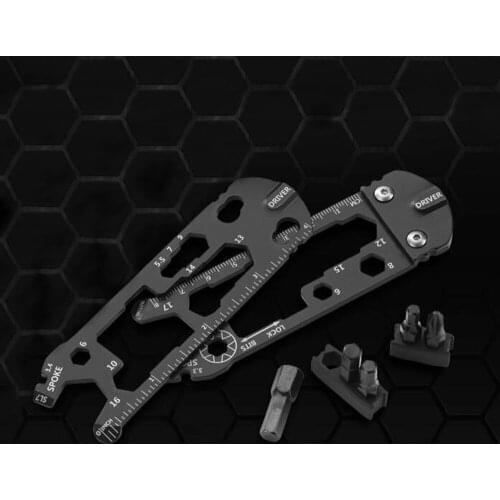 Outdoor bicycle adjustable wrench multifunctional combination tool black screwdriver 8-in-1 Multi-function Bike Repair Tool