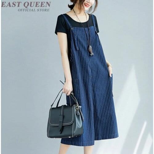 Womens jumpsuits rompers 2018 sleeveless striped overalls for women wide leg calf-length pants beach boho jumpsuit DD980 L