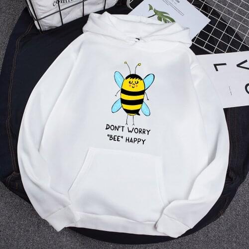 Female Casual Drop Shipping Hoodies Woman Sweatshirt Women Cartoon Bee Print Woman Sweatshirt Plus Size Jumper