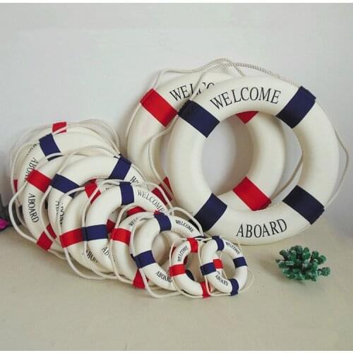 1PC Fashion Mediterranean Family Adorment Life Buoy Crafts 3D Wall Sticker Living Room Decoration Nautical Home Decor MP 003