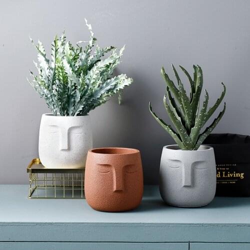 1pc Flower Pot Ceramic Pot Art Personality Indoor Large Plant Pot Garden Pots Planters With Hole Home Decoration