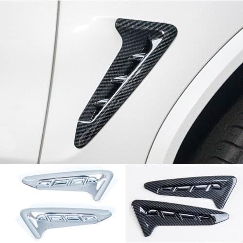 2PCS Carbon Fibre Fender Side Air Vent Trim Sticker for BMW X3 G01 2017 2018 New Style Chrome Silver ABS Car Styling Accessories