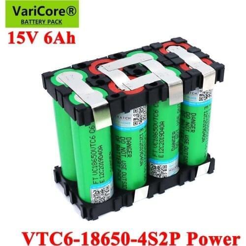 2021 New VariCore 18650 VTC6 4S2P 14.4/14.8v 6000mAh 20 amps 15V 16.8V for Screwdriver batteries weld battery pack