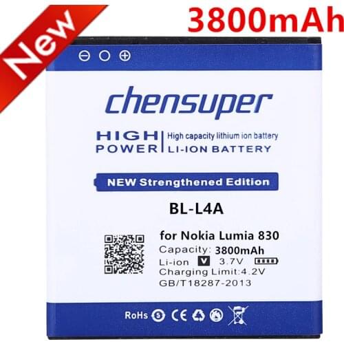 3800mAh chensuper BL-L4A BLL4A BV-L4A Battery for Nokia Lumia 830 Battery 535 RM984 RM-1090 RM-1089