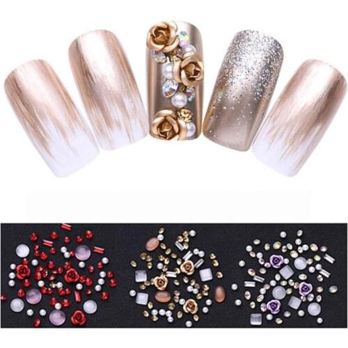 1Box Nail Decor Exquisite DIY Design Rhinestone Fashion 3D Sequins Decal for Nails 3D Nail Embellishment Sequins Nail Decor