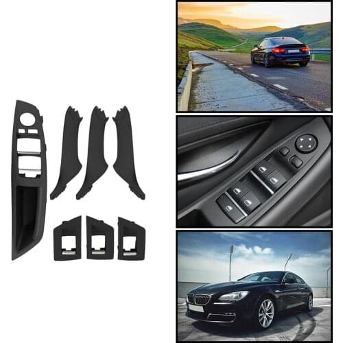 7pcs Car Inner Door Panel Handle Trim Cover Window Lift Switch Armrest Removable Direct Cooperation Easy Installation for BMW