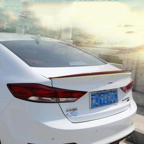 MONTFORD For Hyundai Elantra 2017 ABS Plastic Exterior Unpainted Primer Color Rear Trunk Boot Roof Wing Spoiler Car Accessories
