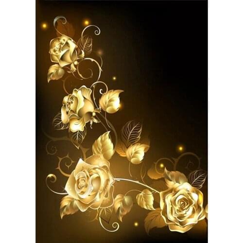 Golden Rose 5D Diy Diamond Painting Full Square Round Rhinestone Embroidery Home Decor Mosaic Cross Stitch Art PictureZP-4440