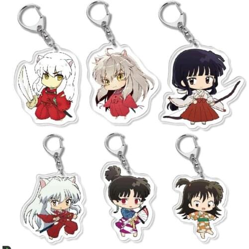 Inuyasha Higurashi Kagome Sesshoumaru Anime Cute Acrylic Figure keychain Keyring Decoration Collection Model Toy