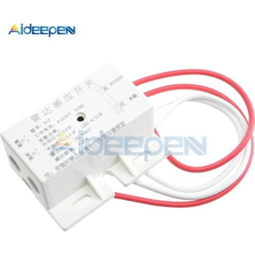 AC 220V 50Hz Auto Infrared Human Sensor Switch PIR Microwave Radar Body Motion Sensor Module Adjustable For Time Distance Range