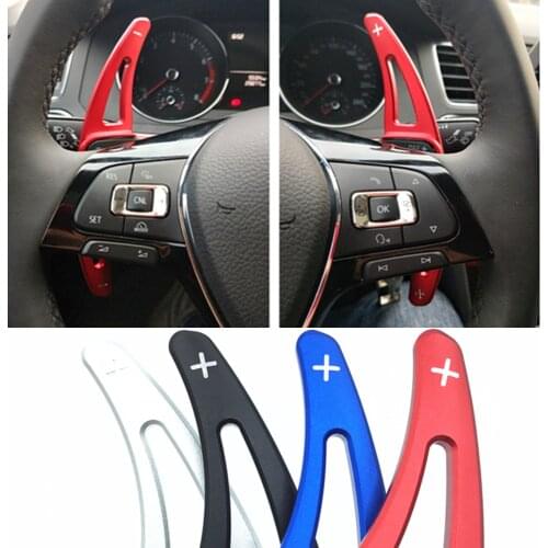 Car steering wheel shift paddles extension for Volkswagen Variant GTE Golf7 Alltrack Tiguan 2019 Quick shifter aluminum stickers