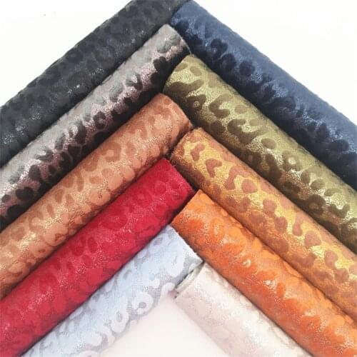 Leopard Flocking Velvet Synthetic Leather Faux Fabric Vinyl Sheets Soft Backing Vinyl For Earrings bag Bows DIY GM2236