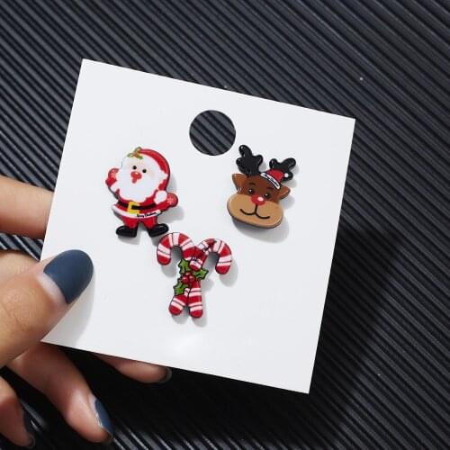 Meetvii 3pcs/set Enamel Pins Santa Claus Xmas Tree Brooch Kids New Year Pin Christmas Gift for Women Men Brooches Pin