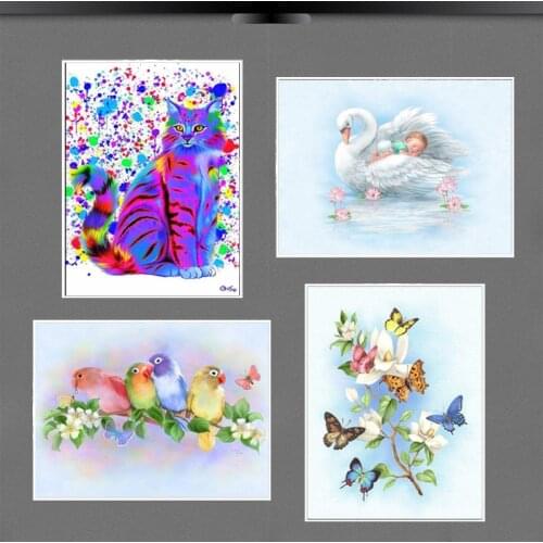 Colour Cat Bird Swan Baby Family Diamond Painting Cross Stitch Full Diamond Embroidery Europe Home Decoration Square Animal
