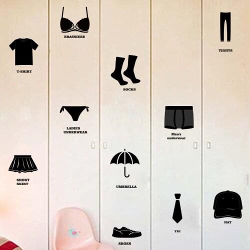 Home Wardrobe Decor Logo Pattern Wall Stickers Bedroom Decals for Furniture Kids Room Decoration DIY Self-adhesive Wallstickers