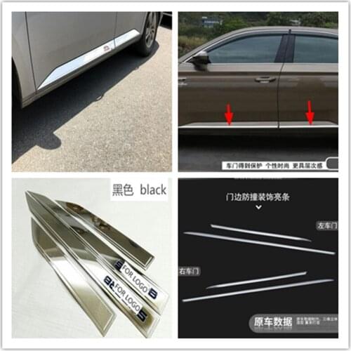 For 2016 2017 2018 Skoda superb Car Door Body Side Molding Trim Cover Protector Strip Scuff Guard Car Accessory