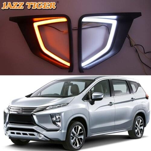 12V Daytime running lights For Mitsubishi Xpander Eclipse Cross 2017-2020 Drl with turn signals LED For car auto Fog headlights