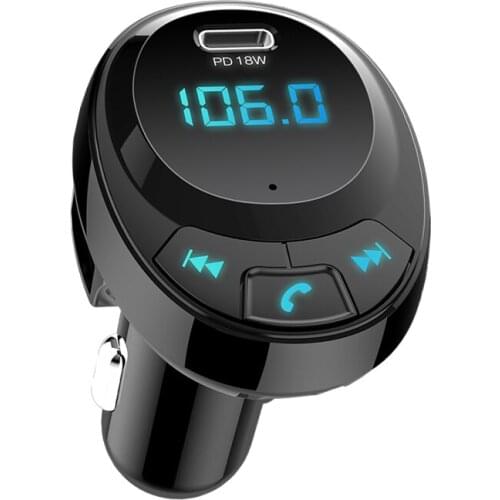 Car Bluetooth 5.0 FM Transmitter Wireless Handsfree Audio Receiver Auto MP3 Player Dual USB PD 18W Fast Charger Car Accessories