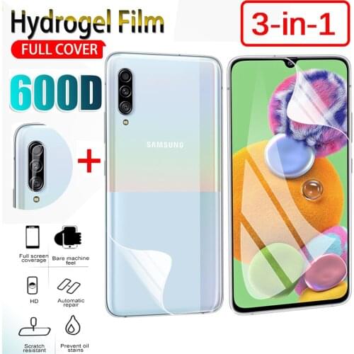 3-in-1 Hydrogel Film Screen Protector Camera Lens Film For Samsung Galaxy A90 5G A80 A70 A50 A30 A20 S E with back protect Film
