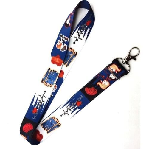 Hot Sale! Greys Anatomy Doctors Lanyard Neck Strap Card Bus ID Holders With Key Chain