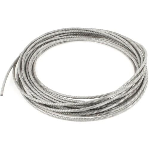 GTBL 5mm Dia Steel PVC Coated, Flexible Wire Rope Cable 10 Meters Transparent + Silver