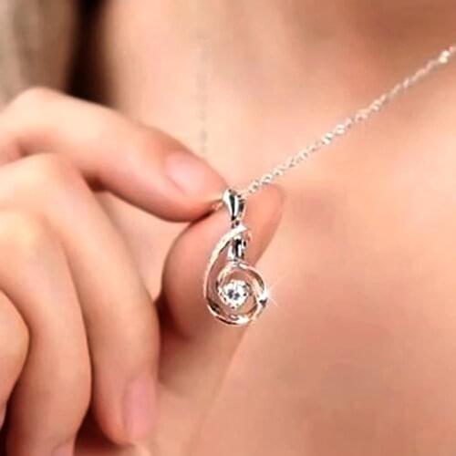 Huitan Newly Designed Silver Color Pendant Necklace for Women Stylish Wedding Party Accessories Fancy Girls Gift Fashion Jewelry