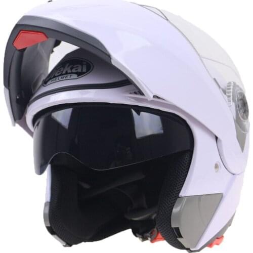 Jiekai Safety Double Lens Motorcycle Flip Up Helmet DOT Approved Moto Motorbike Helmet with Inner Sun Visor Helmets