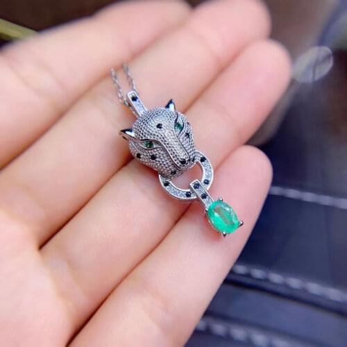 Classic green emerald gem necklace women silver pendant fine jewelry heart certified natural gem birthday gift green gold color